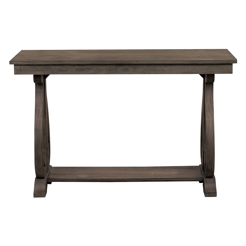 Lexicon Toulon Wood Console Table In Distressed Dark Oak Com Lexicon Toulon Wood Console Table In, Raymour And Flanigan Console Table