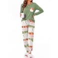 thumbnail image 4 of Fantaslook Women Pajama Sets 2 Piece Long Sleeve Pajama Sets With Long Printed Jogger Pants Sleepwear Loose Lounge Sets, 4 of 8