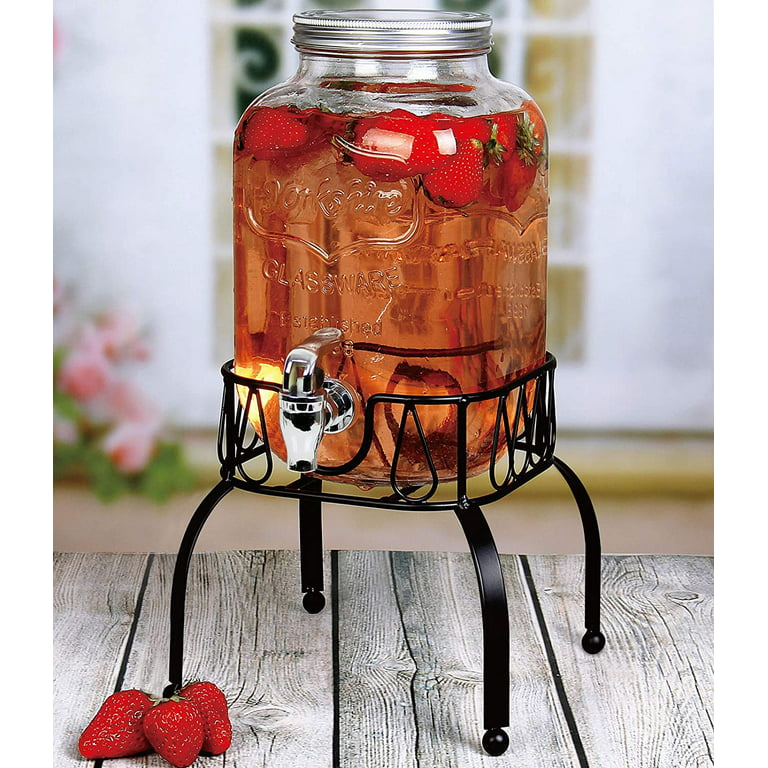 1Gallon Glass Beverage Dispenser With Metal Spigot - Yorkshire Mason Jar  Glassware With Wide Mouth Metal Lid - Great For Sun Tea - Buy 1Gallon Glass  Beverage Dispenser With Metal Spigot 