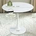 thumbnail image 5 of 41.73" Round Tulip Table in White, Mid-Century Modern Dining Table with Round Top and Pedestal Base, Conference Pedestal Desk, Leisure Coffee Table, Seat for 4-6, Max Loading 400lbs, 5 of 8
