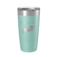 thumbnail image 1 of Paw Paw Lake Map Tumbler Travel Mug Insulated Laser Engraved Coffee Cup Michigan 20 oz Teal, 1 of 1