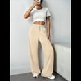 thumbnail image 4 of Pantalones Deportivos Holgados de Cintura Alta con Cordón Ajustable para Mujer, Pantalones Deportivos de Pierna y Bolsillos Beige M, 4 of 7