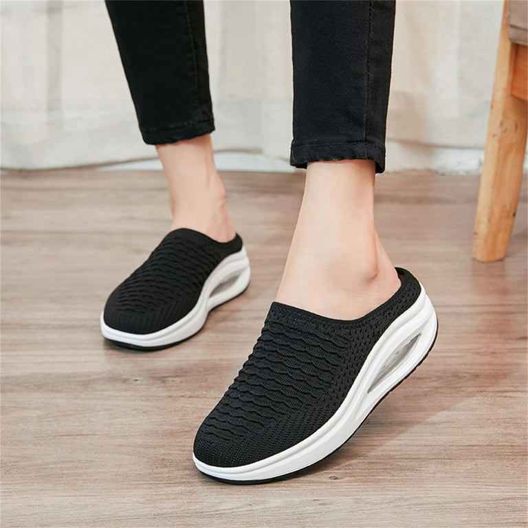 eczipvz Womens Tennis Shoes Women Canvas Mules Memory Foam Clipper Fashion Sneakers Comfortable Slip On Mule Holiday Shoes Walmart