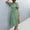 Green, variant on CALAFEBILA Women Sun Dress Vintage Printed V Neck Short Sleeve Narrowing Waistline Womens Boho Clothes Long Dress