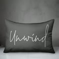 thumbnail image 2 of Creative Products Unwind Script Grey and White 14x20 Indoor / Outdoor Pillow, 2 of 8