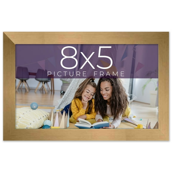 8x5 IN Frame Gold Bronze Solid Wood Picture Frame Width 0.75 Inches | Interior Frame Depth 0.5