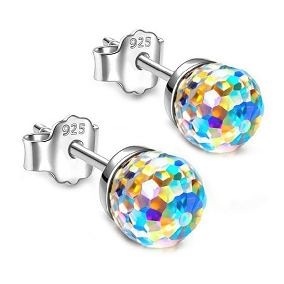 JZROCKER Sparkling Ball Earring Studs Crystal Ball Stud Earring Gemstone Birthstone