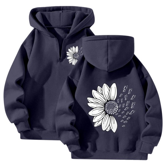 Huaizzzy Women's Zip up Hoodie Casual Bow Print Sweatshirt for Daily Wear Comfortable Pullover with Hood for Spring Fall Winter Sleep Jacket Winter Womens Winter Hoodies Zip up Ladies Sweatshirt