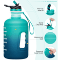 thumbnail image 4 of GEDUX 64oz Half Gallon Motivational Water Bottle with 2 Lids (Chug and Straw), BPA Free Sports Drink Water Jug with Time Marker for Camping Sports Workouts and Outdoor Activity, 4 of 7