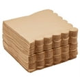 100 Pack Brown Paper Napkins with Scalloped Edges 3ply Disposable