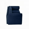 thumbnail image 5 of Modern Blue Chenille 2-Seater Sofa with Storage and Cylindrical Design, 5 of 24