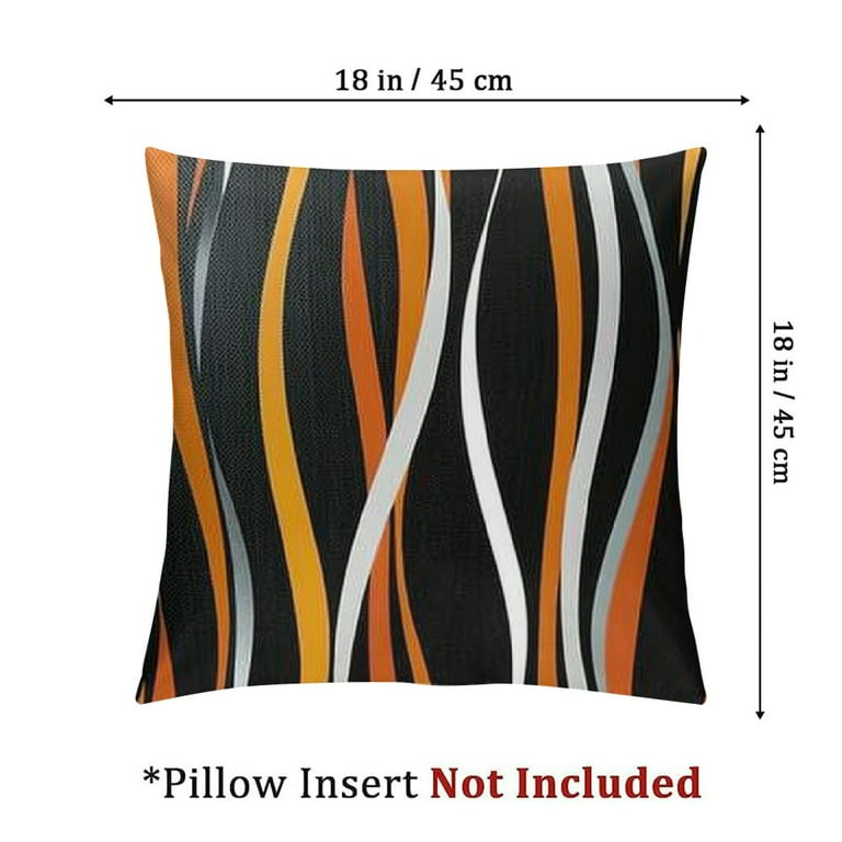 Set Of 4 Orange And Ivory Striped Pillow Covers Set Of 4 Orange And Ivory Striped Pillow Covers