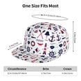 thumbnail image 6 of Daiia Sailing Marine Travel print Flat Bill Hats Flat Brim Trucker Cap Baseball Cap Adjustable Classic Low Profile Hat Unconstructed Plain Cap, 6 of 9