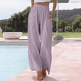 thumbnail image 2 of Women's Spring Satin Straight Leg Pants Loose Casual Comfort Fit, 2 of 7