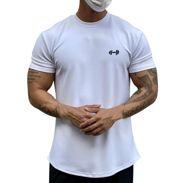 pstuiky camisetas de hombre, Camiseta de cuello en V para hombre, color liso, con mangas cortas elásticas, transpirables y modernas. ropa de hombre xxl