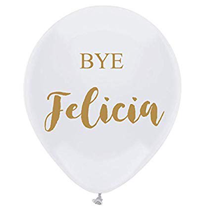 White Bye Felicia Balloons 16 Pcs Gold Going Away Divorce Funny