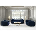 thumbnail image 5 of Velvet Accent Chair - Modern Living Room Seating, Blue Upholstery, Metal Legs, Comfortable Armchair, 5 of 5