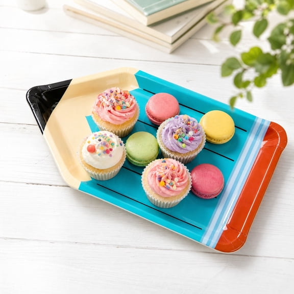 HOZVOMI Pencil-Shaped Disposable Plates for School Parties, Classroom Celebrations & Student Events - Fun and Versatile Snack Dish for Easy Clean-Up