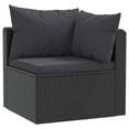 thumbnail image 3 of vidaXL 4 Piece Patio Sofa Set with Cushions Poly Rattan Black, 3 of 6