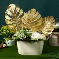 thumbnail image 1 of unbranded 15Ud Hojas Artificiales Doradas De Monstera Para Duradera En Bodas Fiestas Y Hogar, 1 of 6