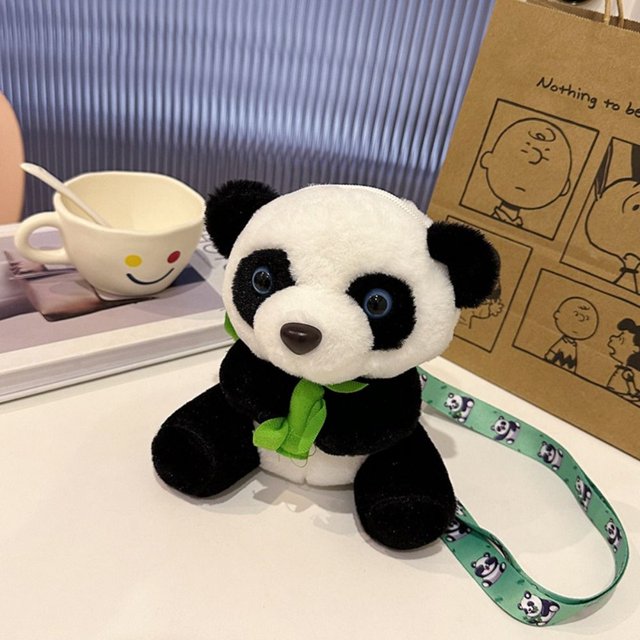 Bolsos de hombro de felpa para niños, monedero, bolso de mano, bandolera, Rana, oso, Panda, dibujos animados