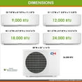 thumbnail image 4 of Cooper & Hunter Mini Split AC Heat Pump Ductless 3 Zone 9000 9000 18000 BTU 23 Seer, 4 of 8