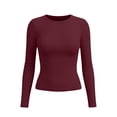 thumbnail image 7 of Diufon Long Sleeve Crop Tops for Women Crewneck Going Out Slim Fitted Basic Shirts Fall Fashion Base-Layer Shirts, 7 of 7