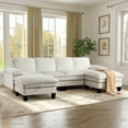 thumbnail image 4 of Bonzy Home U Shaped Convertible Sectional Sofa Couch 122 inch Length for Living Room With Storage Ottoman Elegant White, 4 of 11
