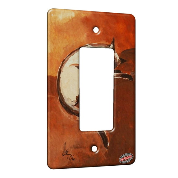 KuzmarK™ 1 Gang Rocker Wall Plate - Snoozing Siamese Cat Art by Denise Every