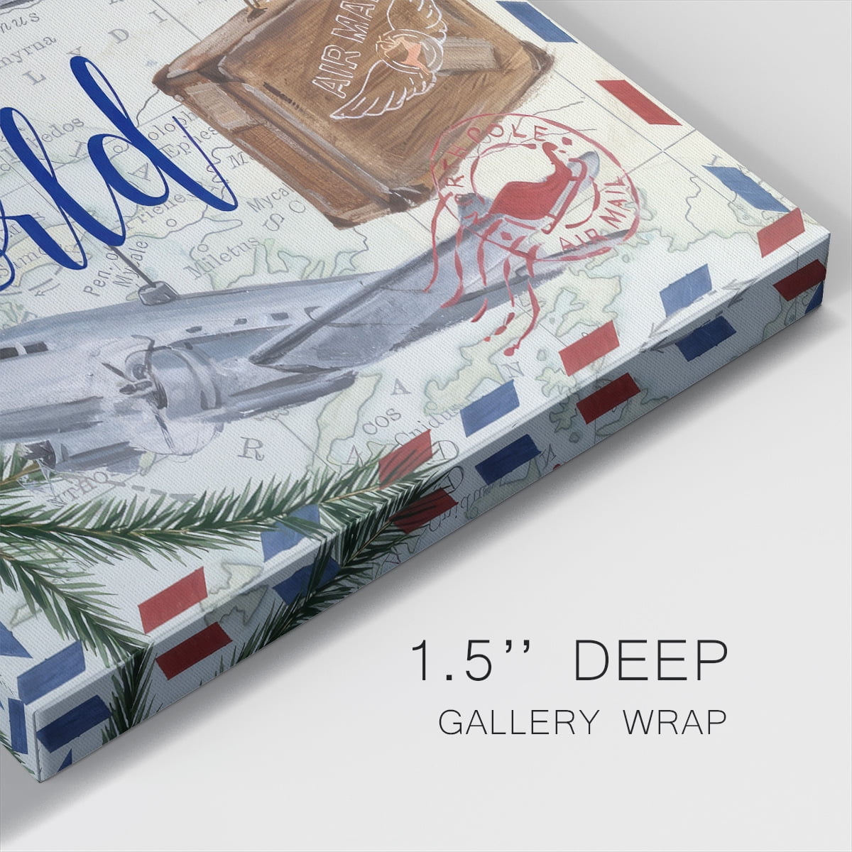 Christmas Par Avion II- Gallery Wrapped Canvas