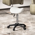 thumbnail image 2 of HOMCOM Saddle Salon Stool Adjustable Swivel Massage Spa Beauty Stool White, 2 of 10