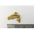 thumbnail image 2 of Rainbow Trout Leaping, Gold Plated. Fish, Fishing, Hat, Lapel, Pin, Brooch, Creative Pewter Designs, Handmade in USA, Over 200 Fish Designs Available., 2 of 5