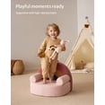 thumbnail image 4 of Toddler Chair Comfy, Foam Kids Chair with Soft Teddy Plush, Toddler Reading Chair with Cute Rainbow Designs- Blush Pink, 4 of 18