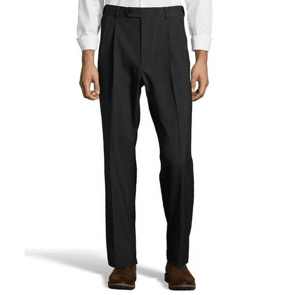 Palm Beach Men's Performance Expander Double Reverse Pleated Dress Pants