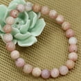thumbnail image 4 of Natural Peruvian Pink Opal Gemstone 8mm Round Beads Stretch Bracelet 7 Inch Unisex, 4 of 6