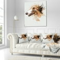 thumbnail image 3 of Designart Brown Dog Portrait Watercolor - Animal Throw Pillow - 16x16, 3 of 5