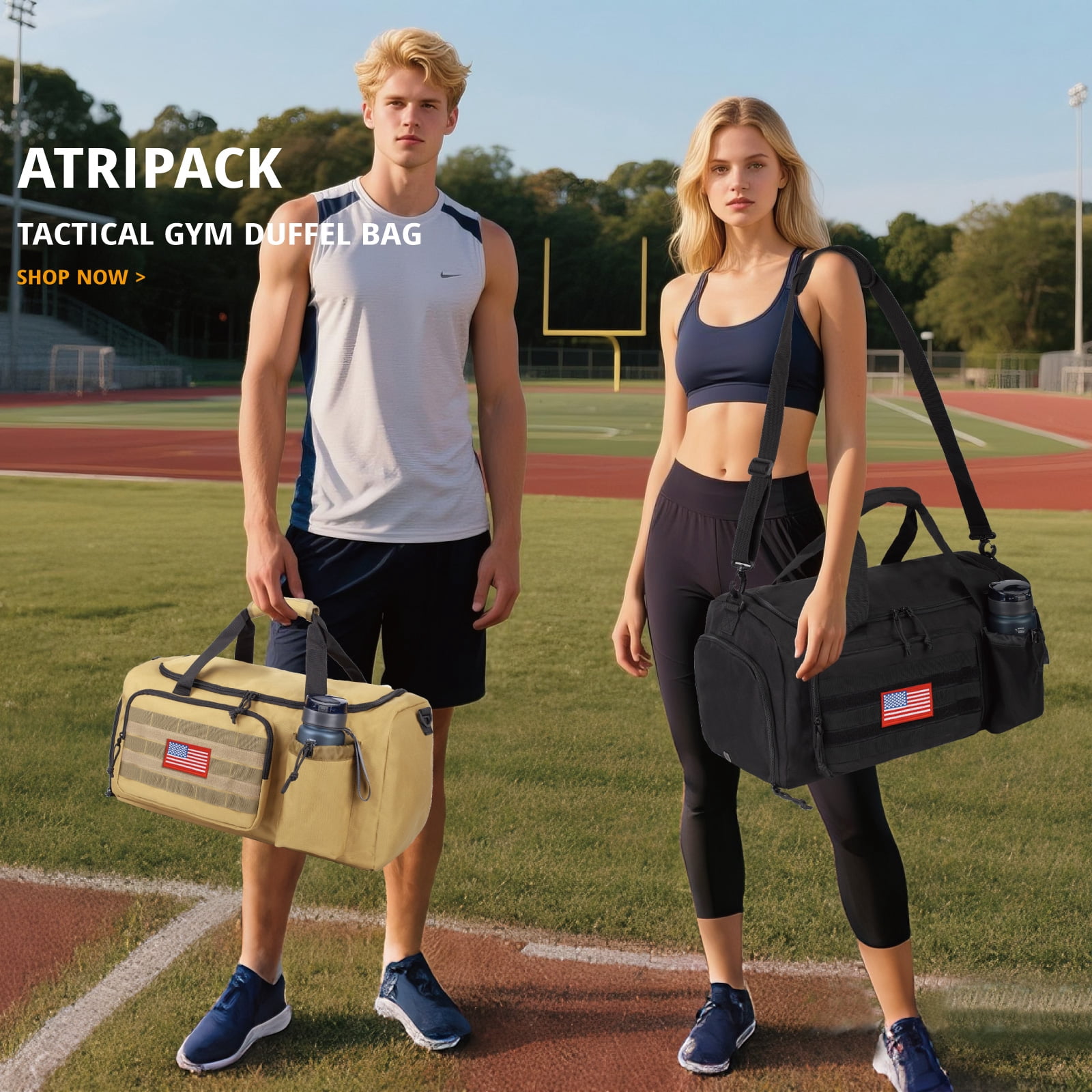 TRIPGEAR Large 40L 2-in-1 Convertible Sports Bag, Multi-functional Travel Duffle with Shoe Compartment for Daily Use