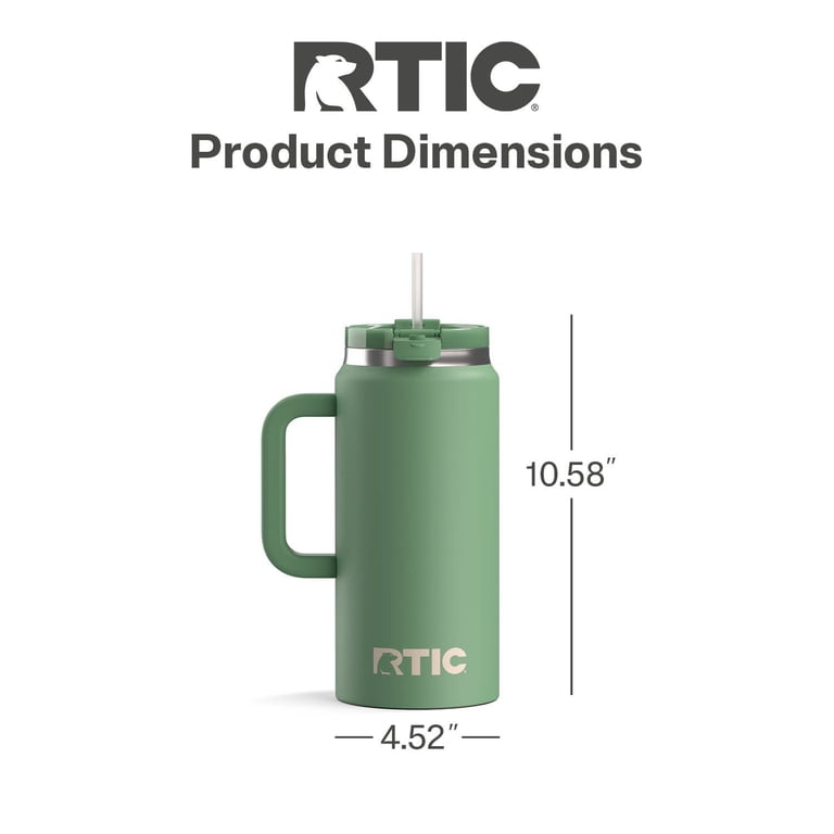 RTIC 64 oz Ceramic Lined Road Trip Tumbler with Handle and Leak