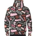 thumbnail image 7 of Rateoe Various Languages Mother Pattern Mens Hoodie, Pullover Hooded Sweatshirt, Kangaroo Pocket Hoodie Ideal for Daily Wear, Travel and Home-X-Large, 7 of 7