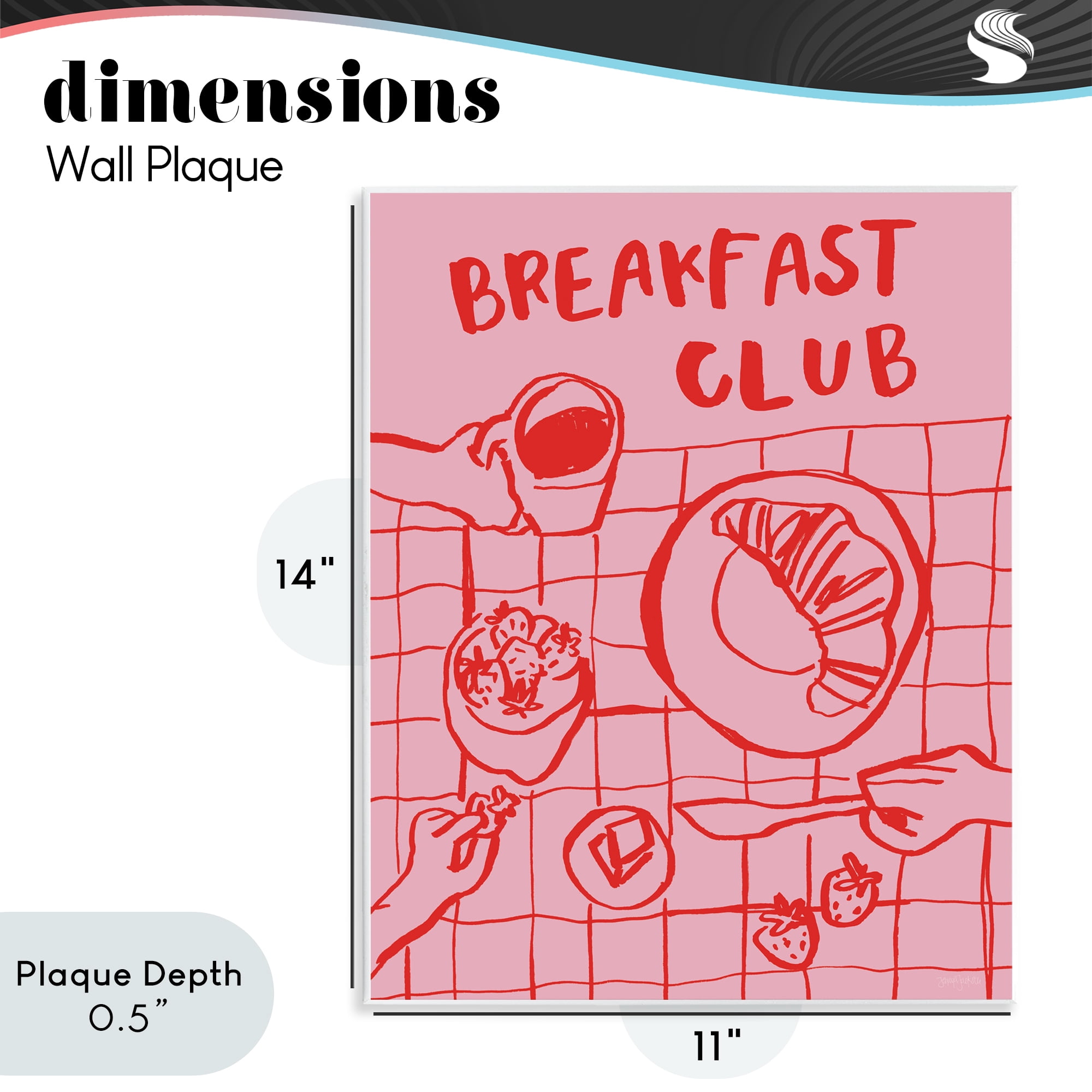 Stupell Industries Breakfast Club Doodles Wall Plaque Art, design by Jenaya Jackson