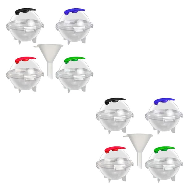 Cateissary Moldes de bolas de hielo con tapa, molde para hacer cubitos de glaseado de bebidas DIY, accesorio para hacer fiestas reutilizable a prueba de 4 piezas con embudo 2piezas Cateissary CBP307737