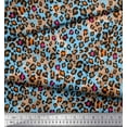 thumbnail image 3 of Soimoi Blue Cotton Poplin Fabric Leopard Animal Skin Printed Craft Fabric by the Yard 42 Inch Wide, 3 of 3