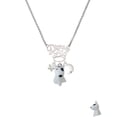 thumbnail image 2 of Delight Jewelry Resin White Bull Terrier Dog Silvertone Dream Big Pendant Necklace, 25", 2 of 4