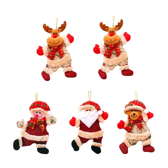 AnuirheiH 5PCS 2022 Christmas Hanging Ornaments Christmas Tree Pendant Lighted Pendant Faceless Santa Claus Pendant