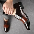 thumbnail image 4 of Men's Dress Shoes Cracked Pattern Trendy Oxford Stitching Uppers Business Casual Leather Derbys Shoes, 4 of 8