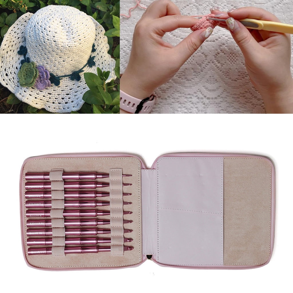 9Pcs Ergonomic Crochet Hook Aluminum Alloy Crochet Hook for Beginner Knitting Sweater Scarves Bag 3.0mm-8.0mm