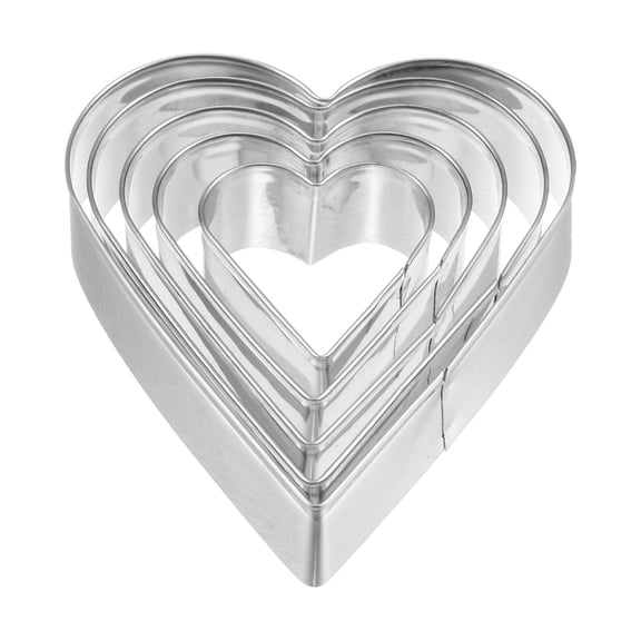 Uxcell Cookie Cutters, Heart Shaped Stainless Steel Biscuit Cookie Cutter 5 Pack