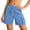 Blue -CO15, variant on Women Summer Casual Cargo Shorts with Pockets Knee Length Bermuda Shorts High Waisted Baggy Vacation Clothes Coffee L