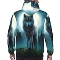 thumbnail image 7 of Honeii Wolf Pattern Mens Hoodies Men's Loose Sleeve Sweatshirt,Pullover Hooded Sweatshirt for Men,Essentials Hoodie-4X-Large, 7 of 7