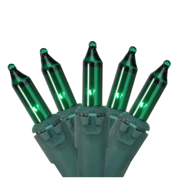 4' x 6' Green Mini Net Style Christmas Lights - Green Wire